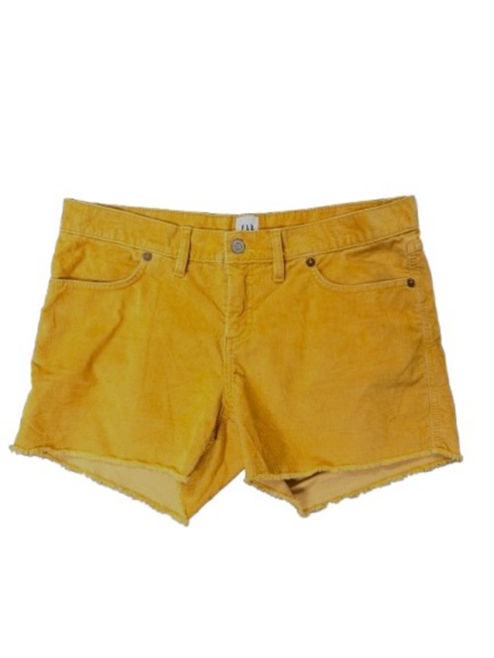 GAP Super Soft Corduroy Cutoff Shorts Women’s 8 Mustard Gold Raw Hem